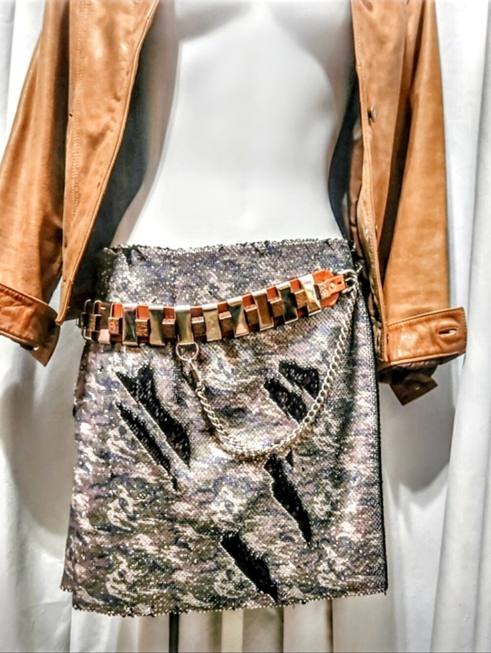 Free People ONE Camo Sequin Mini Skirt